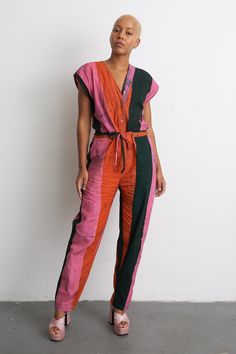 Osei-Duro Accra Jumpsuit - Carmine | Garmentory Cotton Jumpsuits And Rompers For Work With Tie Waist, Cotton Overalls For Daywear, Cotton Jumpsuits And Rompers With Pockets For Daywear, Sleeveless Cotton Jumpsuit For Daywear, Sleeveless Cotton Jumpsuits And Rompers For Daywear, Cotton Sleeveless Jumpsuits And Rompers For Daywear, Cotton Sleeveless Jumpsuit For Daywear, Relaxed Fit Cotton Jumpsuits And Rompers With Tie Waist, Cotton Jumpsuit With Tie Waist And Relaxed Fit