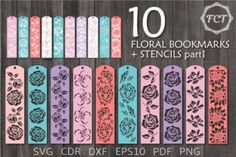 floral bookmarks and stencils part 1 svg cut files for cricut