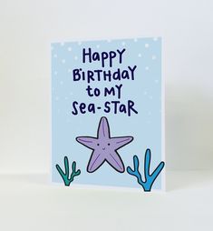 a birthday card with an image of a starfish