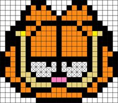 an image of a pixellated pumpkin face