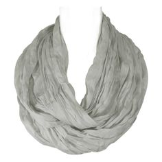 This fashionable infinity scarf is the perfect accessory for any outfit. Made with a blend of silk and viscose, the scarf is lightweight, soft to the touch, and will keep you warm in any weather condition. The scarf is extremely versatile and can be worn as a traditional infinity scarf (double looped or long) or over your head for protection. The scarf also makes a lovely gift for any occasion. Available in various colors, contains a subtle shine. Stylish crinkled texture. Can be worn single loo Sherlock Scarf, Mermaid Hat, Cashmere Winter Scarf, Mens Cashmere Scarf, Scarf Bib, Lace Tape, Grey Scarf, Fall Scarves, Loop Scarf