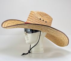 "Grande Mega Ranchero Straw Hat, Brim size about 7.50\" inches, inside circumference about 23.25\" inches overall hat size 23.5\"x22\" inches. With an elastic sweat bandana and an adjustable chin strap, hand crafted in Mexico" Rigid Wide Brim Fedora For Western-themed Events, Straw Fedora With Curved Brim For Western-themed Events, Adjustable Curved Brim Straw Hat For Western-themed Events, Beige Curved Brim Fedora For Western-themed Events, Handmade Fedora Straw Hat For Western-themed Events, Big Hat, Hat Sizes, Straw Hat, One Size Fits All