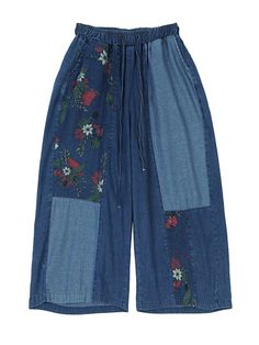 Description Product ID: BT2051505 Material: Denim Pattern: Print Season: Spring, Summer Style: Fashion, Casual, Retro Occasion: Daily, Travel, Holiday Package included 1 * Jeans Size Chart (Asian Size) Please allow 1-3 cm measured error. Size Length Hip Thigh M 91cm | 35.8 in 112cm | 44.1 in 62cm | 24.4 in L 92cm | 36.2 in 116cm | 45.7 in 64cm | 25.2 in XL 93cm | 36.6 in 120cm | 47.2 in 66cm | 26.0 in XXL 94cm | 37.0 in 124cm | 48.8 in 68cm | 26.8 in Casual Blue Bottoms With Floral Patchwork, Blue Embroidered Wide Leg Jeans, Blue Floral Print Wide Leg Jeans, Blue Patchwork Jeans For Summer, Summer Blue Patchwork Jeans, Blue Bohemian Wide Leg Jeans, Bohemian Blue Wide Leg Jeans, Blue Patchwork Cotton Jeans, Blue Cotton Patchwork Jeans