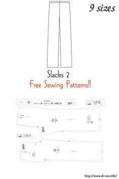 the sewing pattern shows how to sew this pants