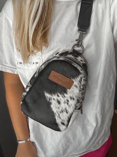 Wrangler Cowhide Sling Bag - Black Western Style Shoulder Bag For Everyday, Sling Bag Black, Hey Dudes, Bottom Clothes, Custom Shoes, Ethiopia, Handmade Accessories, Sling Bag, Western Fashion