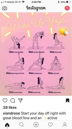 the instagram page shows how to do yoga