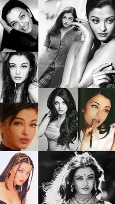 many different pictures of women in black and white