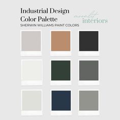 the color palette for sherylin williams paint colors is shown in several different shades