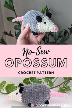 a crochet pattern for an opossum toy