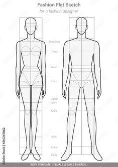 the front and back view of a male mannequin with measurements for each body