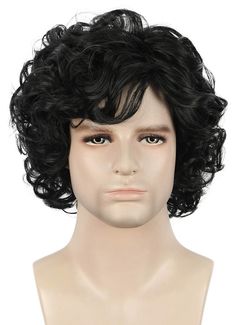 PRICES MAY VARY. Package includes: 1x Wig + 1x Wig cap. Size: Adjustable net cap fits all size heads. High-quality materials: High temperature resistant fiber, softer, thicker and more realistic than other wigs, also suitable for hair straighteners and curlers. Wearing method: Pre-shaped wig, you can adjust the appropriate size to wear directly, in order to have a better effect, it is recommended to use hair styling products such as hair spray, wax, and then shake to make it fluffy. Refund polic Mens Wig, Mullet Wig, Hair Straightener And Curler, Men's Wigs, Mens Wigs, Black Men Hairstyles, Quality Wigs, Hair Straighteners, Black Curly Hair