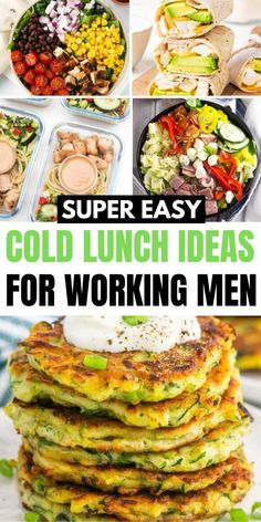 collage of different lunch ideas for working men