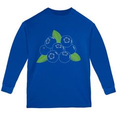 Tell everyone you're a blueberry for Halloween with one of our exclusive Old Glory tees, featuring a minimalist pair of bluberries. This design is printed on a 100% cotton youth long sleeve t-shirt. Casual Blue Organic Cotton T-shirt, Trendy Blue T-shirt For Fall, Blue Organic Cotton Long Sleeve Tops, Blue Organic Cotton Top With Screen Print, Trendy Blue Long Sleeve T-shirt, Blue Long Sleeve Trendy T-shirt, Blue Organic Cotton Graphic Tee, Blue Relaxed Fit Organic Cotton T-shirt, Blue Relaxed Fit T-shirt For Fall