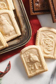 some cookies are sitting on a table