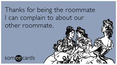 someecards thanks for being the roommate i can complain to about our other roommateate