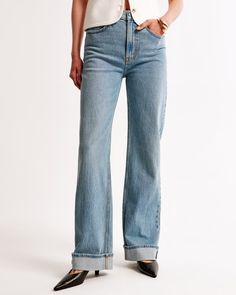 Women's High Rise 90s Relaxed Jean | Women's Bottoms | Abercrombie.com High Rise 90s Relaxed Jean, Active Swimwear, Swimwear Suits, Women's Bottoms, Relaxed Jeans, Denim Collection, 90s Style, Pocket Bag, Suits Coats