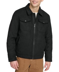 in stock Casual Black Outerwear With Faux Front Pockets, Tommy Hilfiger Classic Winter Outerwear, Classic Tommy Hilfiger Winter Outerwear, Tommy Hilfiger Fall Outerwear With Pockets, Suede Trucker Jacket, Trucker Jacket, Tommy Hilfiger Man, Faux Suede, Tommy Hilfiger