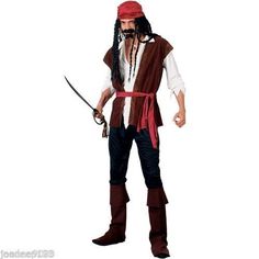 a man in pirate costume holding two swords