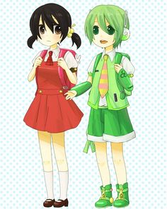 two anime characters are standing next to each other with the caption that says, i'm only age but i like vocaloid