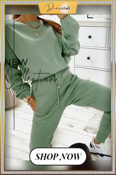 Plain Long Sleeve Top & Drawstring Pants Set Drawstring Pants, Long Sleeve Top, Pants Set, 4 Inch, Long Sleeve Tops, Sleeve Top, Shop Now, Long Sleeve, Pants