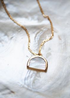 Gold Rainbow Mother of Pearl Shell Chain Necklace - Ānuenue– ke aloha jewelry Gold Disc Necklace, Ocean Treasures, Gold Disc, Modern Necklaces, Disc Necklace, Pearl Shell, Endless Summer, Gold Pendant Necklace, Gold Pendant