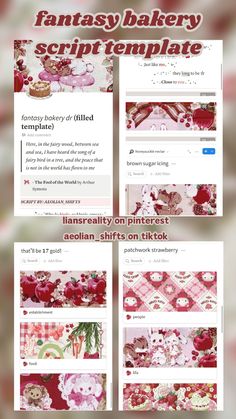 an image of a website page with the text fantasy bakery scripttemplate on it