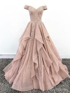 Off Shoulder Champagne Lace Long Prom Dresses, Off the Shoulder Champagne Formal Dresses, Champagne Lace Evening Dresses Champagne Formal Dresses, Prom Dress Black, Pink Tulle, Lace Evening Dresses, Prom Dresses Lace, Dresses Evening, Long Prom Dress, Formal Evening Dresses, Prom Party Dresses