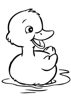 a cartoon duck sitting in the water