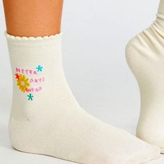 Pacsun Delivers This Funtimes Better Days Ahead Floral Stitch Design, Onesize, Multicolor. Comfortable Beige Socks For Summer, Comfortable Beige Summer Socks, Trendy Beige Socks For Summer, Trendy Beige Cotton Socks, Beige Cotton Socks For Summer, Comfortable Pink Summer Socks, Cute Cotton Socks For Spring, Playful Cotton Socks For Summer, Trendy Cotton Socks For Spring