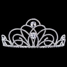 Clear Rhinestone Silver Plated 3" Tiara with Combs. Adult one size fits most Quince Tiaras, Bridesmaid Dress Jewelry, 2 Piece Dress Short, Designer Formal Dresses, Alyce Paris, Slim Fit Tuxedo, Rhinestone Tiara, Tuxedo Wedding, Short Cocktail Dress