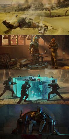 two screens showing different scenes from the same video game