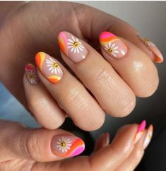 Simple Gel Nails, Summery Nails, Classy Acrylic Nails, Cute Gel Nails, Bright Nails, Summer Acrylic Nails, Summer Nails Colors, Art Summer, Funky Nails