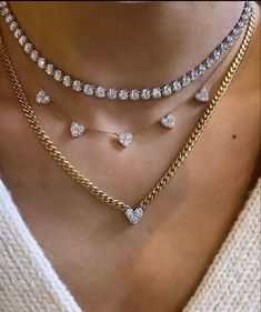 Diamond Layered Necklace, Jewelry Trend 2024, Diamond Tennis Necklace, Diamond Necklace Designs, Luxe Jewelry, Earrings Design, Diamond Jewelry Designs, Dope Jewelry, Popular Fashion