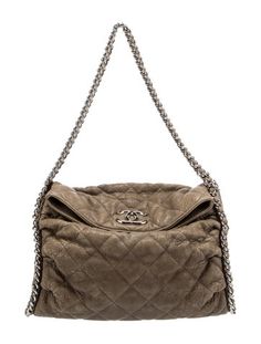 Chanel HoboGrey LeatherInterlocking CC LogoSilver-Tone HardwareChain-Link Shoulder StrapGrosgrain Lining & Three Interior PocketsSnap Closure at TopUnfortunately, due to restrictions, this item may not be eligible for shipping in all areas. Dream Wishlist, Fit Board, Vintage Chanel Bag, Grey Shoulder Bag, Chanel Chain, Cute Birthday Outfits, Bag Designs, Birthday Outfits, Work Bags