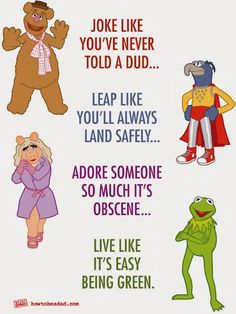 the muppets and other cartoon characters are depicted in this humorous poster for children's books