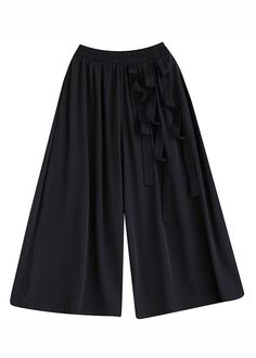 Plus Size Black Pockets Elastic Waist Crop Pants SkirtFabric: Cotton BlendedSize & Fit: This garment fits true to size.Length: Size 5XL measures 35.88"from waist to hem.Waist:Fitted - elastic waist allows stretch Hip: Loosely Fitted. room for hips. Hand Wash Cold. Chic Non-stretch Knee-length Bottoms, Casual Black Waist-length Skirt, High Waist Black Pleated Skirt Bottoms, Casual Flowy Hip-length Skirt, Casual Hip-length Flowy Skirt, Spring Black Pleated Skirt Bottoms, Black Summer Culottes With Pockets, Flowy Skirt For Spring, Black Skirt For Fall