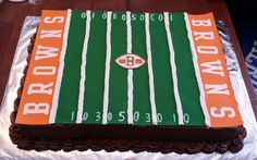 a football field cake on top of a table