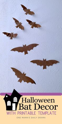 halloween bat decor with printable template for kids to make it looks like they are flying in the air