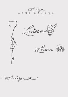 an image of two different handwritings on a white background with the words written below them