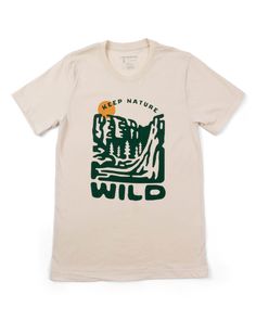 This comfortable yet durable outdoor tee was made to get outside in. Whether you're hiking, camping, or just lounging around the house, this nature-inspired shirt is perfect for the occasion. Plus, for every tee purchased, a pound of trash is picked up in the wild! Earth T Shirt Design, Outdoor Apparel Design, Outdoorsy Tshirt Design, Outdoor Tshirt Design, T Shirt Ideas Design, Outdoor Tshirt, Outdoorsy Shirt, Hiking Apparel, Hiking T Shirt