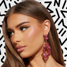 Pink Bedazzled Earrings