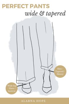 Perfect Hem Length, Different Lengths Of Pants, How To Style Tapered Pants, Hem Length Guide, Trouser Length Guide Women, Long Trouser Hacks, How Long Should Wide Leg Pants Be, How To Taper Wide Leg Pants, Pant Length And Shoe Guide