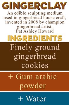 four different types of food are shown in this graphic style, with the words ginger clay and