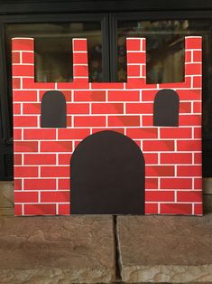 a cardboard castle made to look like it is painted