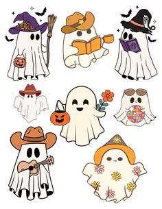 halloween ghost cliparts for kids and adults to use on crafts or scrapbook pages