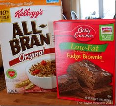 two packages of food sitting on top of a counter