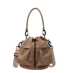 Multi-Pocket Drawstring Bucket Bag Width Height Thickness Handle Length 24 24 14 26 measurement is cm.Product Information Material: 100% Nylon Color: Black Wash care: Hand Wash, Wipe Clean Drawstring Bucket Bag, Trendy Fashion Women, Fun Bags, Haiti, Hand Washing, Backpack Bags, Bucket Bag, Cleaning Wipes, Bag Accessories