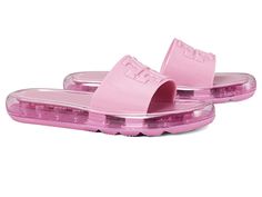 Tory Burch Bubble Jelly - Women's Shoes : Cipria/Cipria : Take a step back in time with the Tory Burch Bubble Jelly, a TPU slide reminiscent the iconic 90s sandal. Open rounded toe and open back for easy on and off. Signature Double-T across strap. TPU lining and insole. Durable rubber sole. Imported. Weight of footwear is based on a single item, not a pair. Summer Slip-on Slides With Translucent Outsole, Trendy Slides With Cushioned Footbed, Trendy Slides With Branded Insole For Spring, Modern Slides With Translucent Outsole For Summer, Modern Pink Open Toe Slides, Modern Pink Slides For Summer, Trendy Open Toe Slides With Branded Insole, Modern Pink Slides For Spring, Tory Burch Bubble Jelly