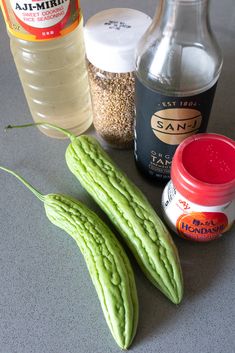 the ingredients are on the counter ready to be used in this recipe, including peas and seasoning