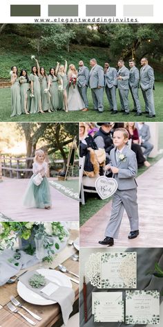 the wedding party is all dressed up and ready for their guests to come down the aisle